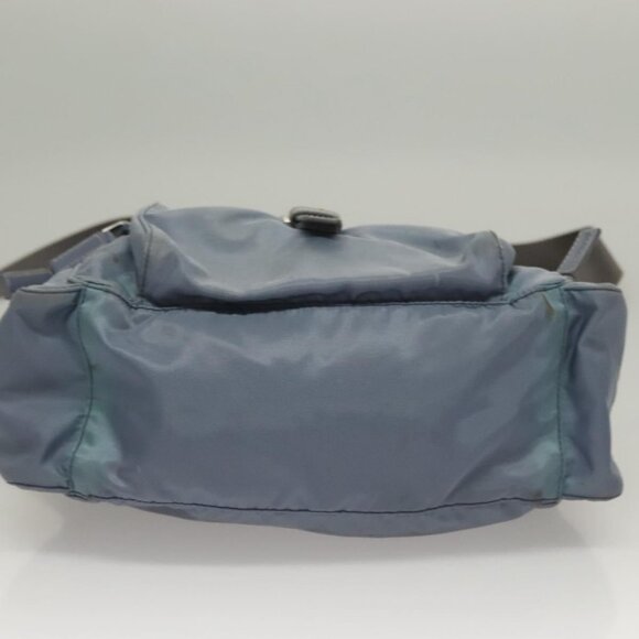 PRADA Shoulder Bag Nylon Blue Silver Auth - Picture 13 of 16